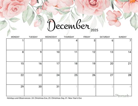 Free Printable Calendar 2025 Starting Monday Night Cayla Daniele