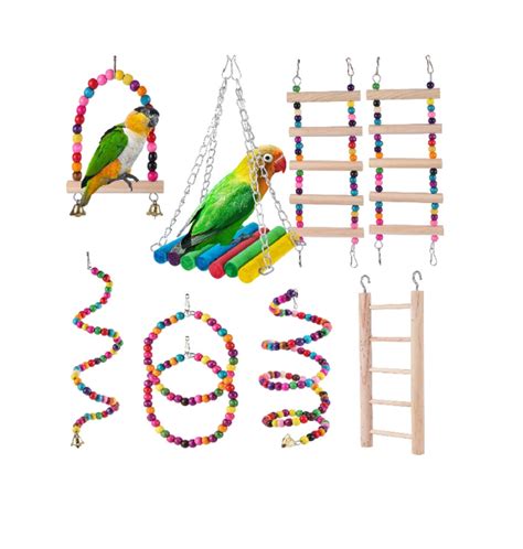 Adorable Bird Cage Toys Set Parrot Perch Bird Swing Rope - Etsy