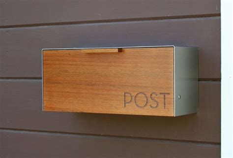 Modern Mailbox Teak And Stainless Steel Mailbox By Ceceworks