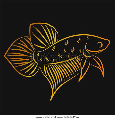 Betta Wild Line Art Minimalist Vector Stock Vector Royalty Free