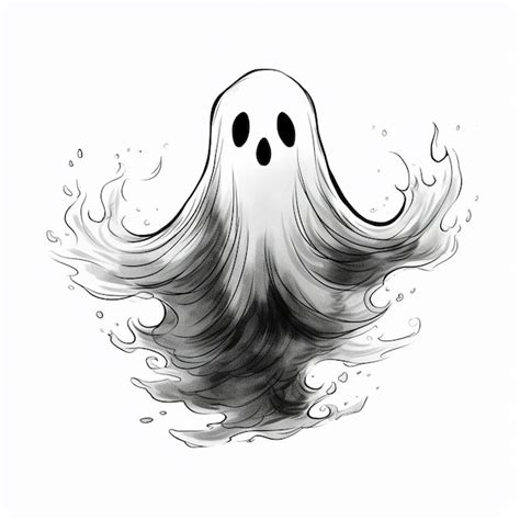 Premium AI Image HandDrawn Spooky Ghost