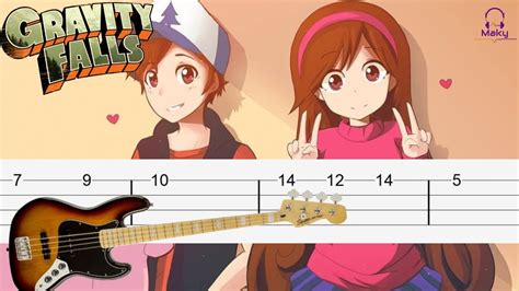 Gravity Falls Opening Theme Easy Bass Tabs Tutorial Youtube