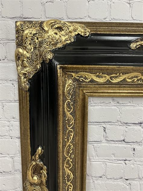 Baroque Colonial Style Frame Antique Goldblack Frameornate Etsy