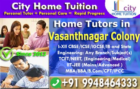 Home Tutors In Vasanthnagar Colony Whatsapp 91 9948464333