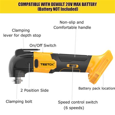 Cordless Oscillating Tool Speed Multi Tool Naked Dewalt Compatible On