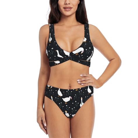 Rocae Fashionable Goose For Bikini Set For Women Two Piece Sexy High