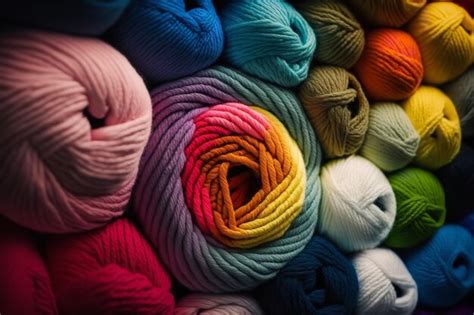 Premium Ai Image Yarn In Various Colors An Aerial View Color Spectrum