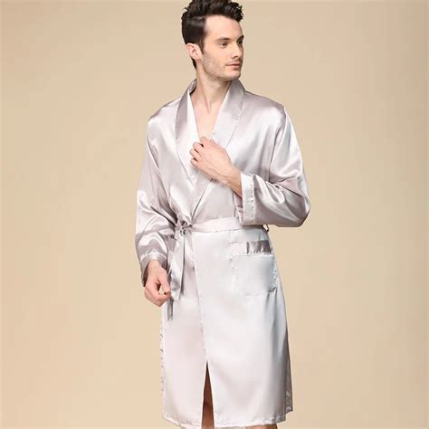 Kimono homme talla grande 5XL imitación seda satén bata de dormir