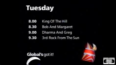 Global Tuesday Night Lineup Promo Global 1998 YouTube