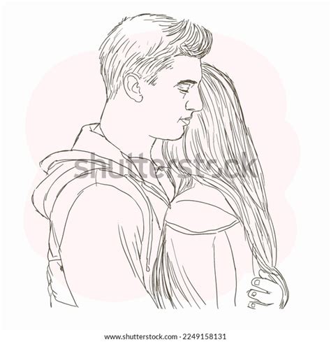 Young Couple Love Embraces Loving Couple Stock Vector Royalty Free