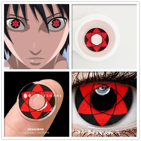 NARUTO Series 1 Par 2 Pcs Sharingan Anime Cosplay Maquiagem Colorido