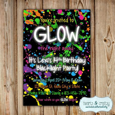 Free Glow In The Dark Party Invitations At Willie Crouse Blog