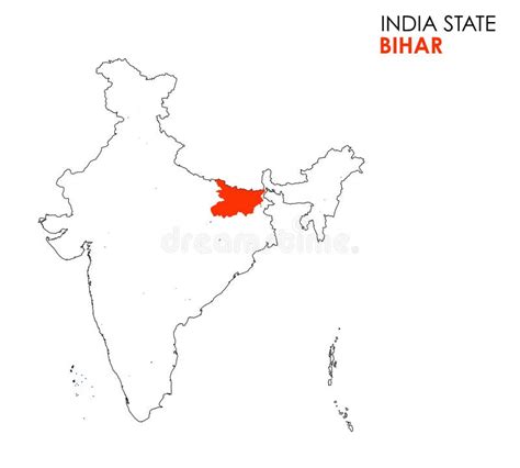 Bihar Map Of Indian State Bihar Map Vector Illustration Stock