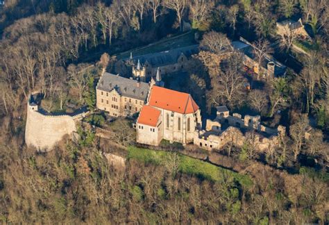 Mansfeld Aus Der Vogelperspektive Burganlage Des Schloss In Mansfeld