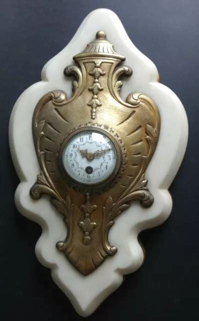 Ancien Cartel D Applique Marbre Bronze Dor Style Louis Xv Clock