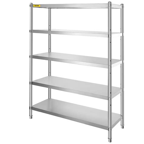 VEVOR Stainless Steel Shelves 47 5x18 Inch 5 Tier Adjustable Shelf