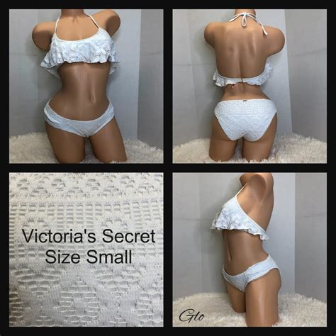 Victoria S Secret White Bikini Set Size Small Gem