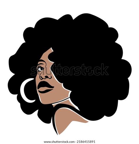 Black Afro African American Girl Woman Stock Vector Royalty Free