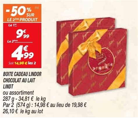 Promo Boite Cadeau Lindor Chocolat Au Lait LINDT Chez Netto