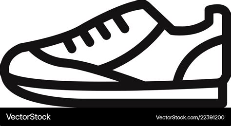 Running Shoe Outline Running Shoe Vector Icon For Web Design Isolated ...