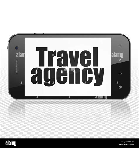 Tourism concept: Smartphone with Travel Agency on display Stock Photo ...