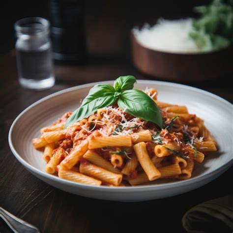 Premium Ai Image Delicious Pasta Dish With Sauce On Dark Background