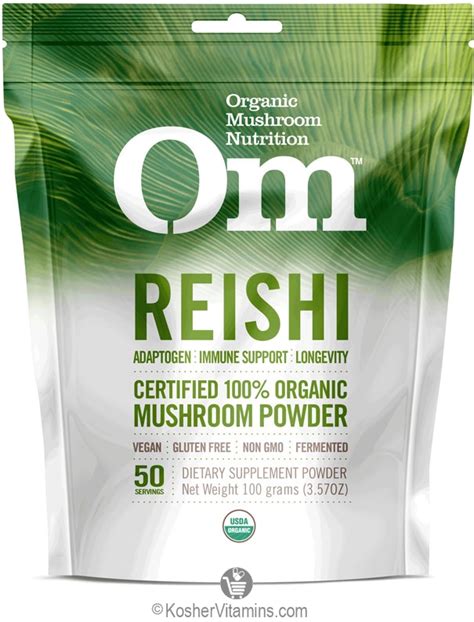 Om Mushroom Nutrition Kosher Organic Reishi Mushroom Powder Oz