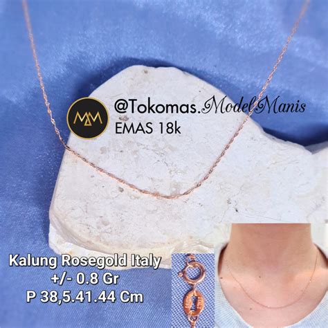 Jual Kalung Fashion Italy Au Emas Rosegold Kadar K Shopee Indonesia