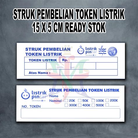 Jual Lembar Struk Pembelian Token Listrik Nota Token Listrik