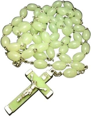 Glow In The Dark Christian Rosary Luminous Necklace Catholic Religious