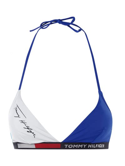 TOMMY HILFIGER Bikini Oberteil In Triangel Form Wattiert Royalblau