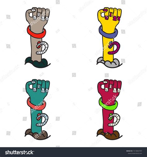 Set Cartoon Zombie Hand Vector Clip Stock Vector (Royalty Free ...