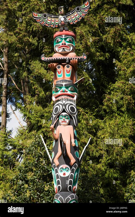 Totem Pole At Brockton Point In Stanley Park In Vancouver Canada Nine