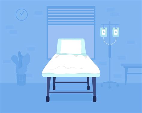 Hospital Bed Flat Color Vector Illustration 3021860 Vector Art At Vecteezy