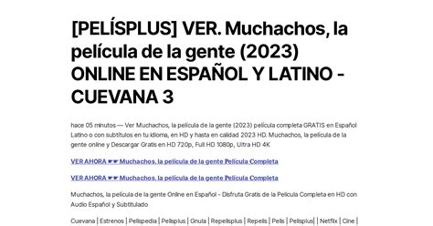 PELÍSPLUS VER Muchachos la película de la gente 2023 ONLINE EN