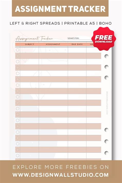 Assignment Tracker Minimalistclassic And Creative Layouts