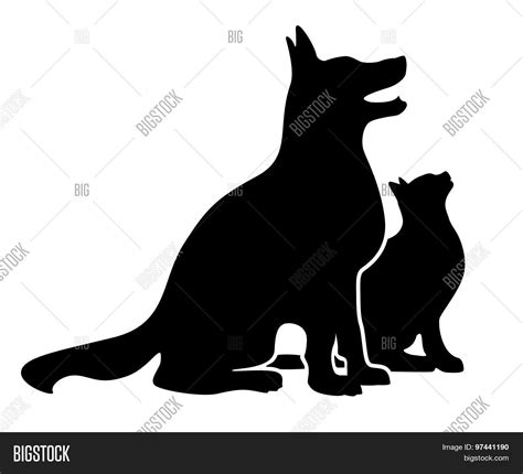 Dog Cat Silhouette Vector & Photo (Free Trial) | Bigstock