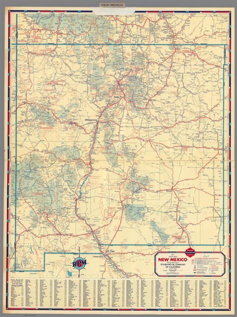 1937 Road Map Of New Mexico David Rumsey Historical Map Collection