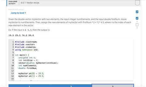 Solved Jump To Level 1Given The Double Vector MyVector With Chegg