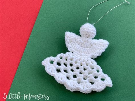 5 Little Monsters: Lacy Crocheted Angel Ornament