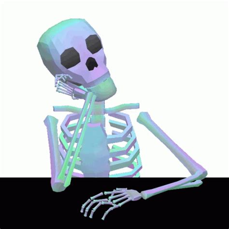 Skeleton Waiting Sticker – Skeleton Waiting Spooki – discover and share ...