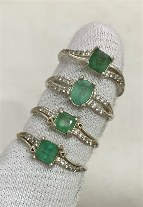 Emerald 4 Beautiful Silver Rings