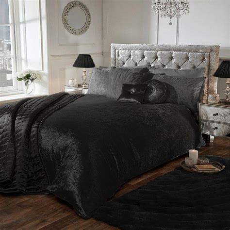 Luxury Crushed Velvet Duvet Quilt Cover Bedding Set Single Double King Ebay