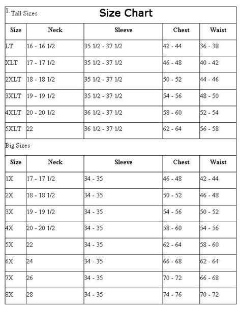 Size Chart