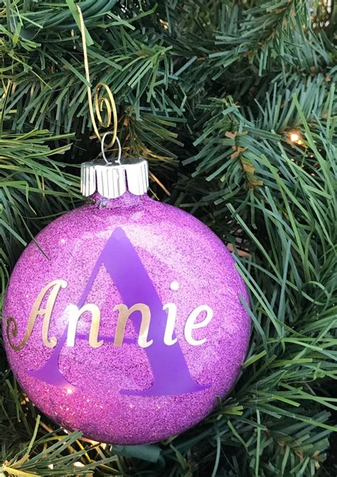 Personalized name Christmas ornament personalized glitter | Etsy