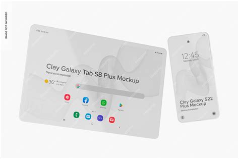 Premium Psd Clay Galaxy Tab S8 Plus With Galaxy S22 Plus Mockup Floating