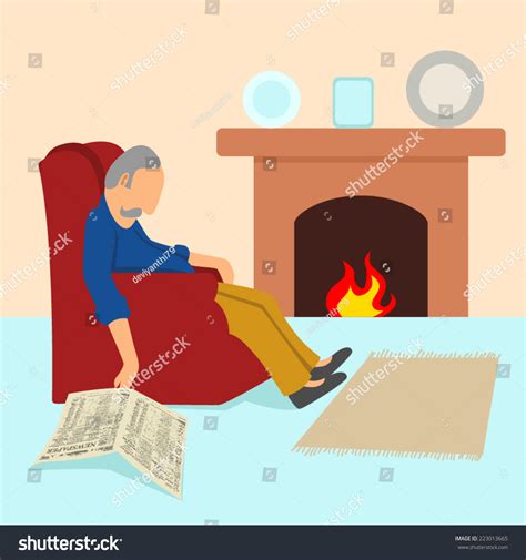 Simple Cartoon Old Man Taking Nap Stock Vector (Royalty Free) 223013665 ...