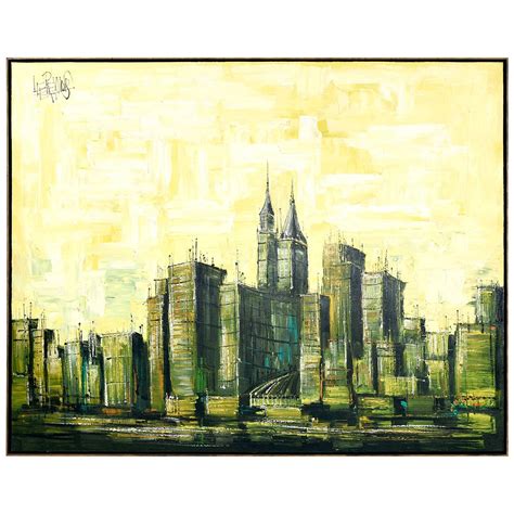 Mid Century Modern Lee Reynolds Cityscape Painting At 1stdibs Mid