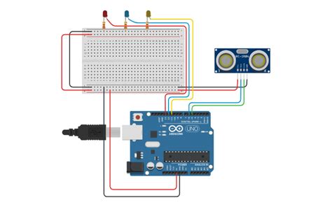 Circuit Design Sensor De Distancia Tinkercad