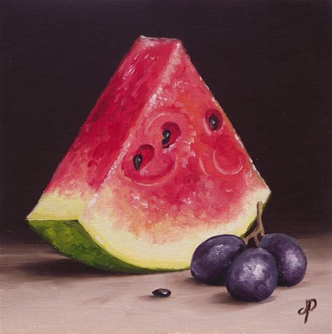 Jane Palmer Fine Art: Watermelon with Grapes